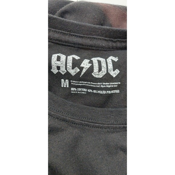 AC/DC Adult Size Medium Shirt Graphic Print Back in Black Short Sleeve - Picture 5 of 8